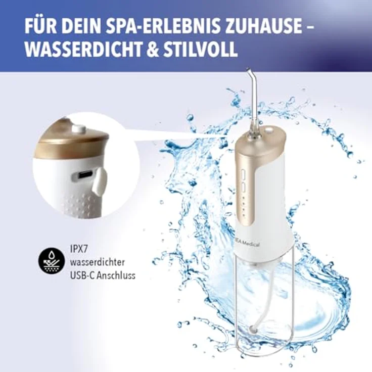 IEA Medical Munddusche FC5200, kabellose elektrische Water Flosser mit Hochdruck-Technologie und mehreren Reinigungsmodi – Bild 5
