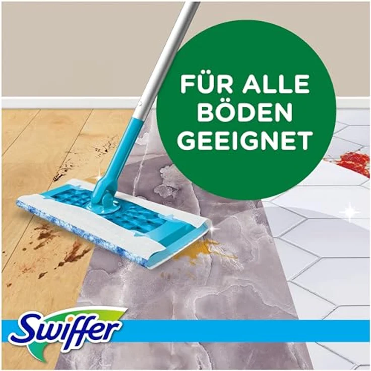Swiffer Citrus Fresh Nass-Set (1 Bodenwischer + 6 Bodenfeuchttücher) - Effektive Reinigung gegen trockene Flecken – Bild 7