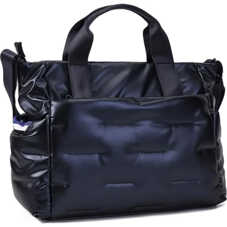 Hedgren Cocoon Umhängetasche, glänzende Schultertasche mit 2 Einschubfächern und Zipperfach, Peacoat Blue – Bild 4