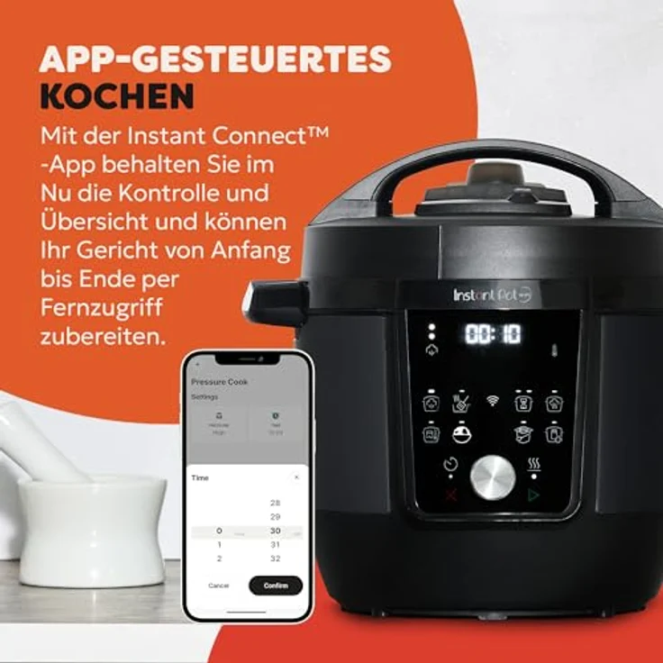 Instant Pot Plus 9-in-1-Multikocher 5,7 l – Gebürsteter Edelstahl, Schnellkochtopf, Schongarer, Reiskocher, Dampfgarer, Joghurtbereiter, Vakuumgarer, Sterilisator, energieeffizient – Bild 5