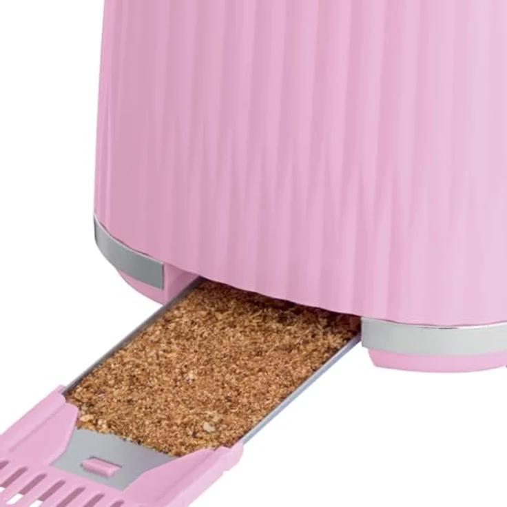 Russell Hobbs Toaster Eden [für 2 Scheiben] (6 Bräunungsstufen, Hebefunktion, Auftau-, Aufwärm- & Stoppfunktion, Krümelschublade, Brötchenaufsatz, Himbeere) 27372-56 – Bild 6