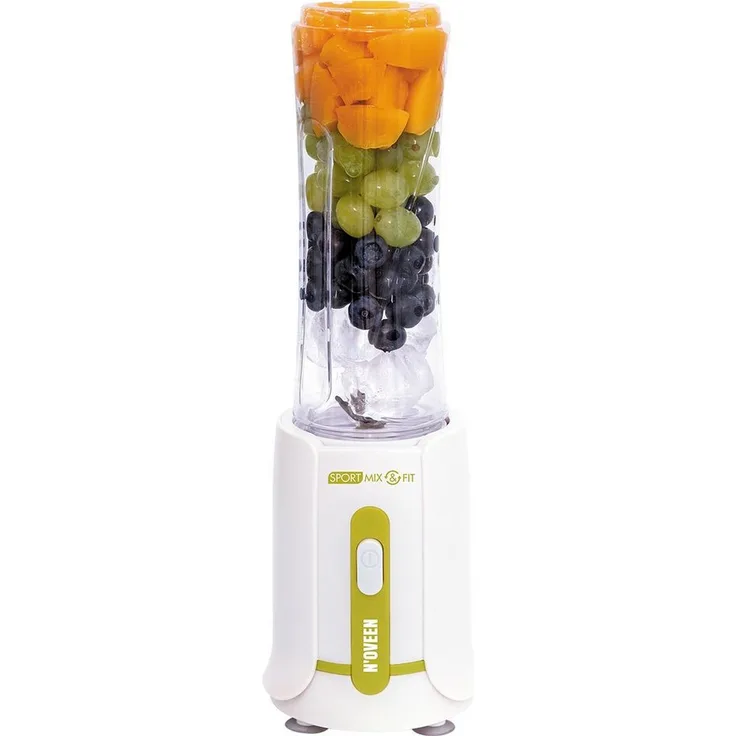 Noveen Smoothie-Maker Noveen 300W Sport Mix & Fit Blender, 600ml, Grün, 300 W - Leistungsstarker Standmixer mit verbesserten Eiszerkleinerungsklingen