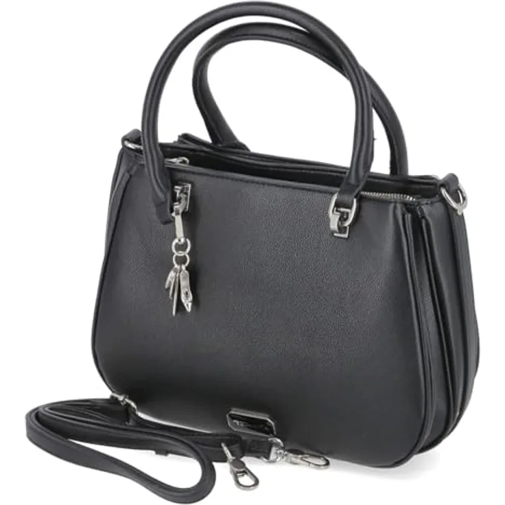 Tamaris TAS Katharina Handtasche, 28 cm, schwarz, 100% Polyurethan, Henkeltasche