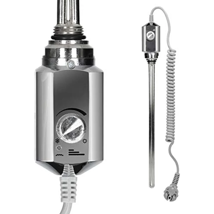 ECD Germany Badheizkörper Sahara Elektrisch mit Heizstab 900W - 600 x 1800 mm - Chrome - Handtuchwärmer und Handtuchtrockner – Bild 5