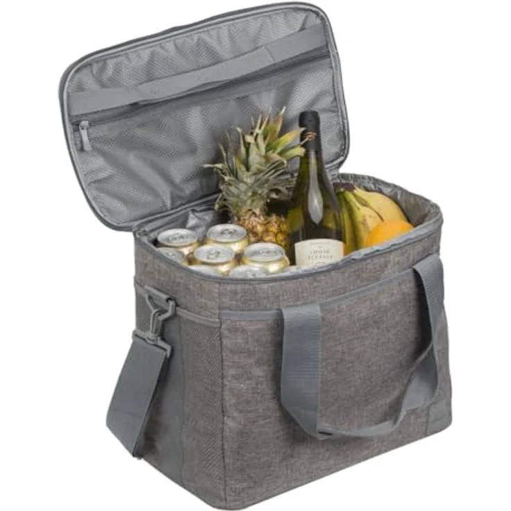 Rivacase Kühlbox, 34 l, Lunch-Kühltasche für 54 Dosen, hellgrau, schmutz- und wasserabweisend – Bild 3