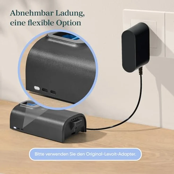 Levoit LVAC 200 Max Akku-Staubsauger mit HEPA-Filtersystem, motorisiertem Bodensaugkopf, Wandhalterung, für bis zu 100 m² – Bild 7