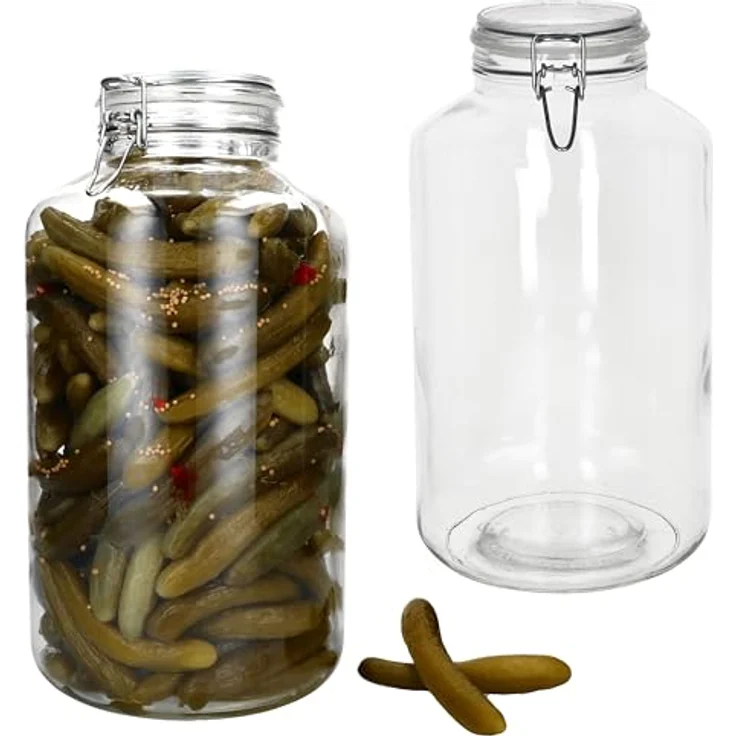 MamboCat 2x NORMA Vorratsglas 6L, luftdichtes Einmachglas aus Glas mit Bügelverschluss, spülmaschinengeeignet, transparent – Bild 1
