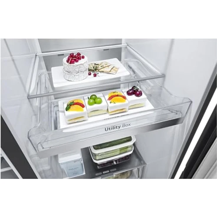 LG GSLE91EVAC Side-by-Side Kühlschrank, 628 l, No-Frost, Eis- & Wasserspender, WLAN, Energieklasse C, schwarz – Bild 7