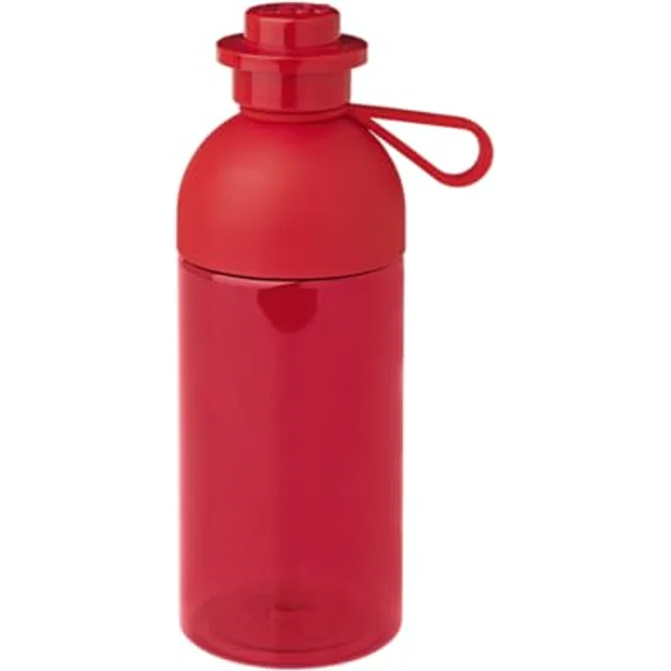 LEGO Trinkflasche, durchsichtige Trink--Sportflasche, 500 ml, zum Befüllen mit Eis, rot – Bild 2
