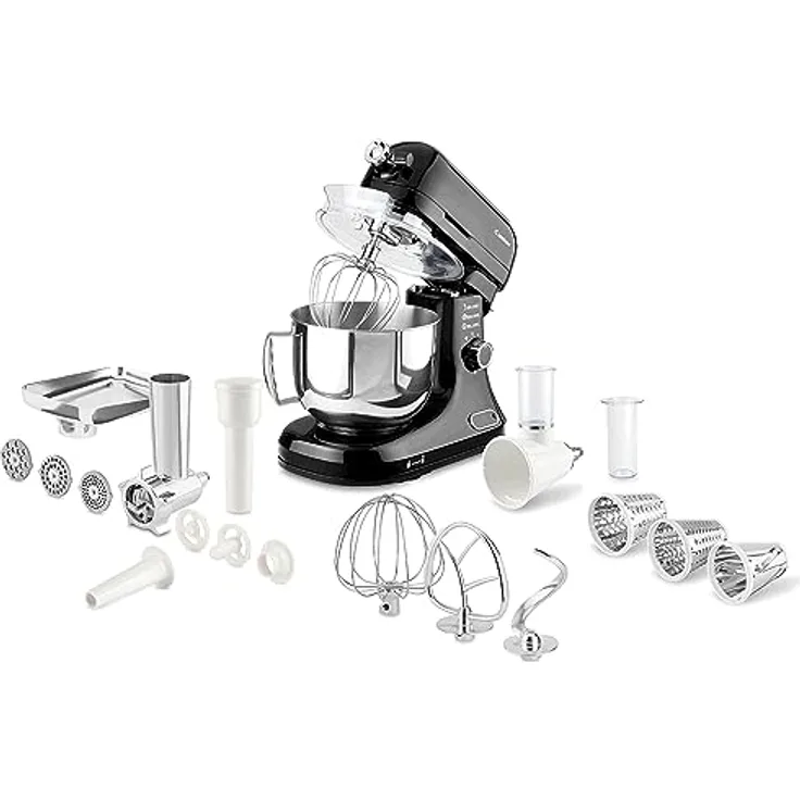 Catler KM8013 Küchenmaschine – 1200-W-Motor, integrierte Waage, 6 Geschwindigkeiten + Pulsfunktion, 5-Liter-Edelstahlschüssel, robustes Metallgehäuse, inklusive Zubehör