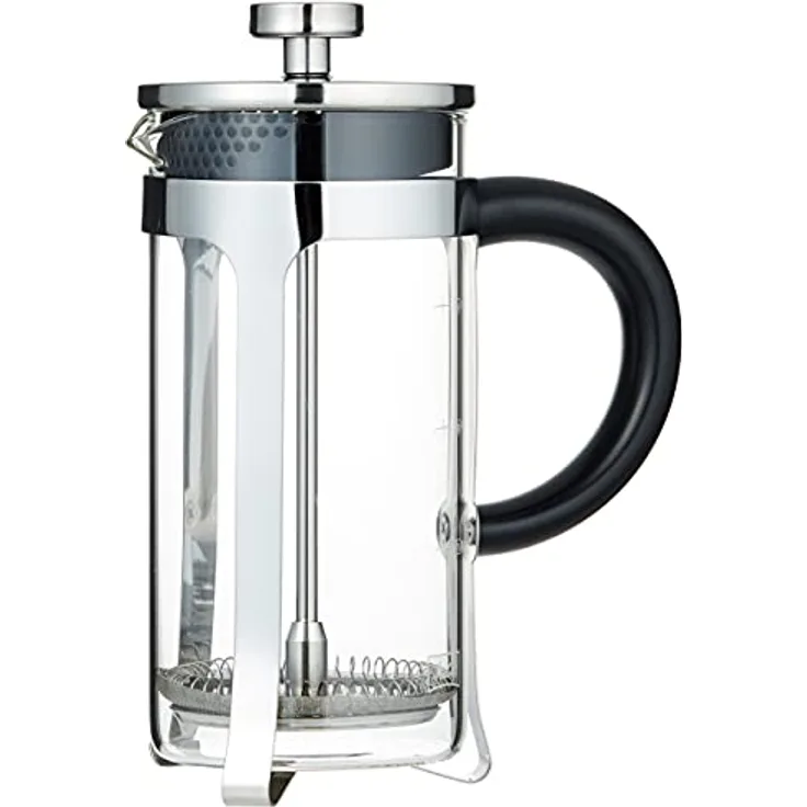 Melitta Kaffeebereiter aus Glas, Graduiert, French Press, für Kaffee oder Tee, Mikrowellenbehälter, Edelstahl, 400 ml (3 Tassen), Premium, Edelstahl