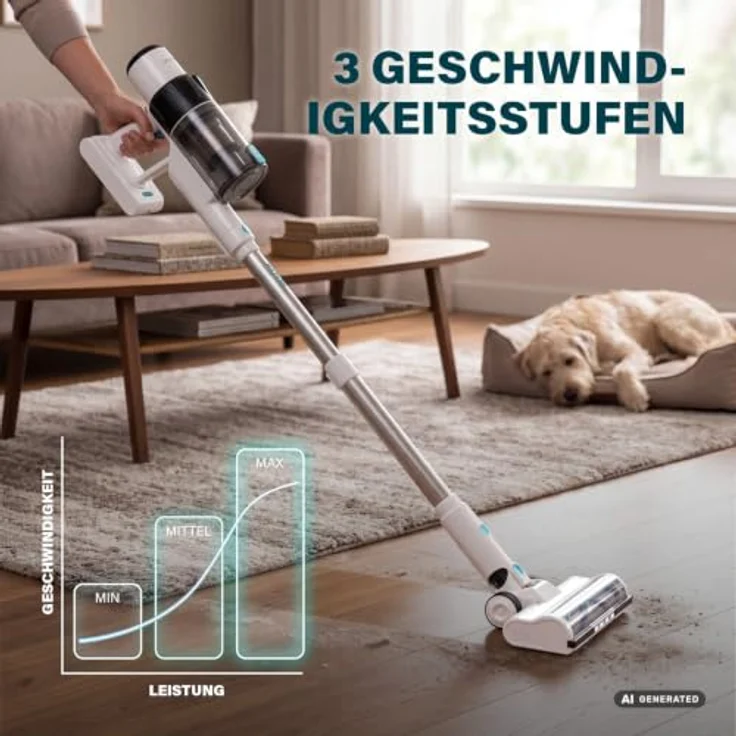 Princess Akku Staubsauger 339520, 150 AirWatt, Bis zu 50 Minuten Laufzeit, Weiß – Bild 4