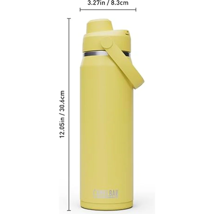 CamelBak Thrive Chug Trinkflasche, isolierter Edelstahl, 750 ml, auslaufsicherer Deckel, gelbe Blüte – Bild 4