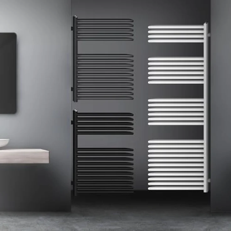 ML DESIGN modern living Badheizkörper 500 x 800 mm Anthrazit, Designheizkörper für Badezimmer, hohe Wärmeabgabe und modernes Design, inkl. Montage-Set – Bild 2