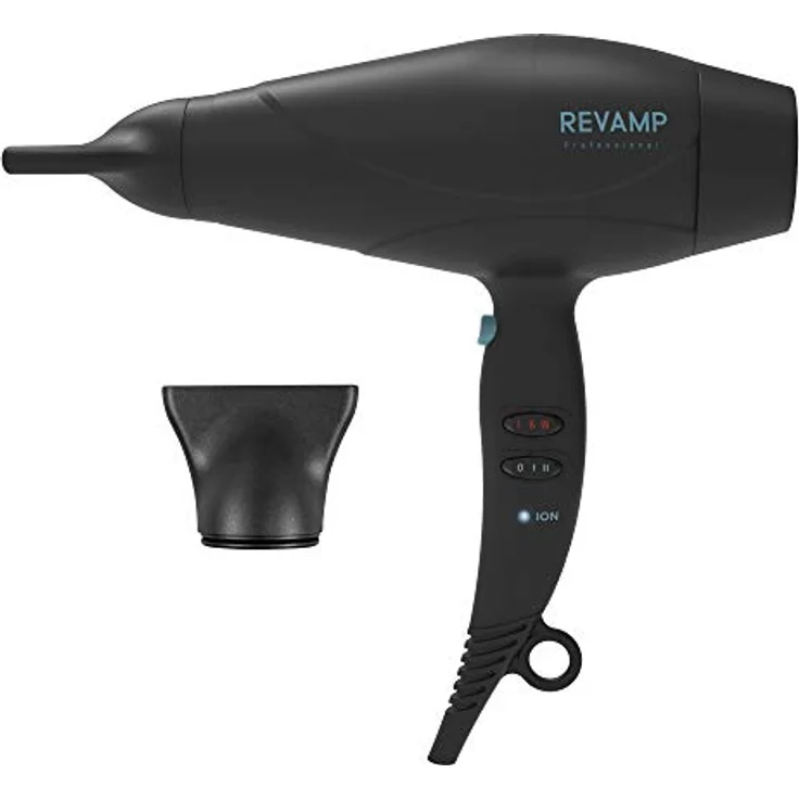 Revamp DR-5000-EU Progloss 5000 Haartrockner, 2400W leichter Föhn mit Diffusor und Düse, Ionen-Technologie für glattes Haar und mit Progloss Ölen Keratin, Kokosnuss & Argan angereichert, matt schwarz – Bild 2