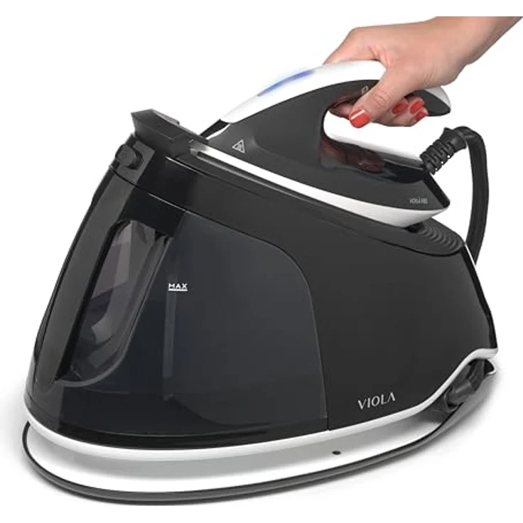 VIOLA Voilà F8.0 Dampfbügelstation, 400 g/min Dampf, 8 Bar Druck, Anti-Kalk System, Keramikbügelsohle, 2350 W, 1.5-Liter-Tank, Schwarz – Bild 3