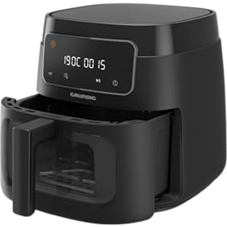 Grundig FRY 7320 Heißluftfritteuse, 7,6 l Kapazität, 1750 W, Touch-Display, großes Sichtfenster, Temperatur- und Zeiteinstellung, Antihaftbeschichtung, spülmaschinengeeigneter Korb, Schwarz – Bild 5