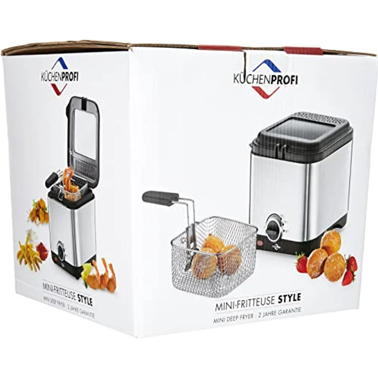 Küchenprofi Mini Fritteuse-Kp1709502800/grau, kompakte Fritteuse für kleine Portionen mit großem Sichtfenster und platzsparender Aufbewahrung – Bild 5