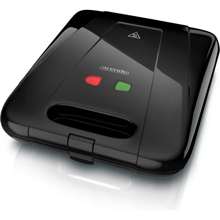 Arendo Sandwichmaker XXL für 4 Sandwiches, schwarzer Sandwichtoaster, BPA-frei, 1400 W, antihaftbeschichtet, mit Temperaturregelung und Schnellaufheizung