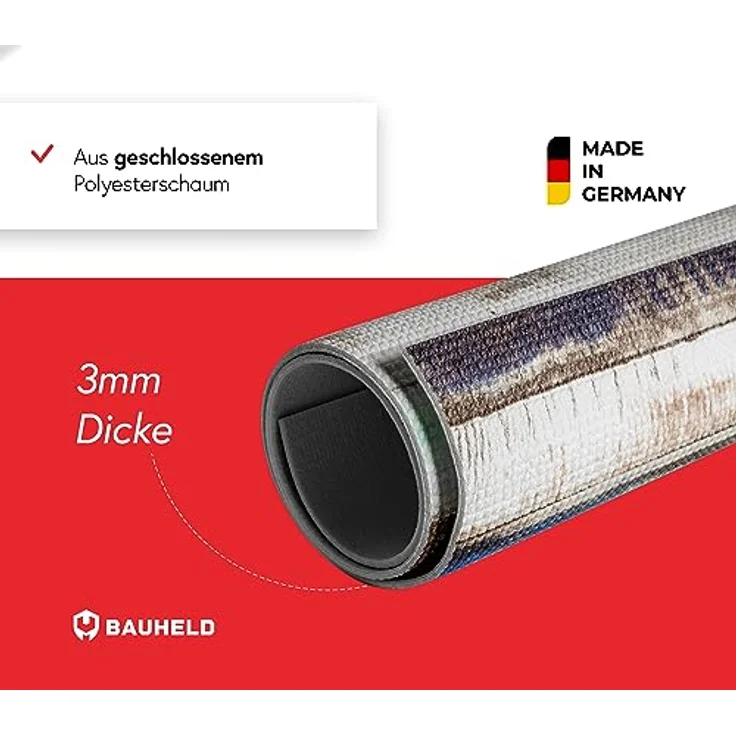 BAUHELD® Universal Waschmaschinen-Auflage [60x60cm] - Rutschfeste Vinyl-Beschichtung, zuschneidbar und waschbar bis 40°C, Made in Germany – Bild 3
