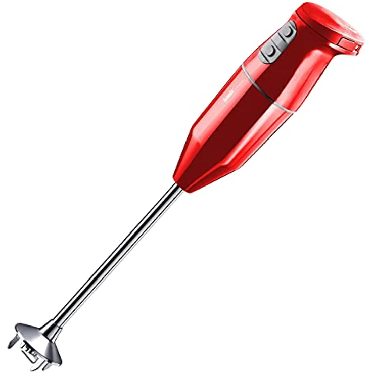 bamix Stabmixer Set cordless PRO kabellos, extra lange Achse, inkl. Messer, Quirl, Schlagscheibe aus Edelstahl, 250 Watt, 3-Stufen, Made in Switzerland, Rot – Bild 2