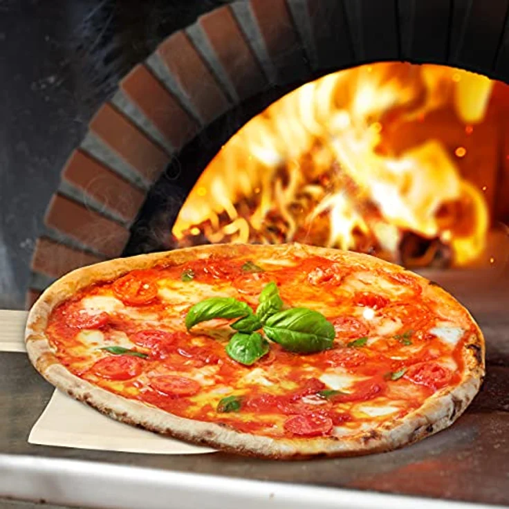 Relaxdays Pizzaschieber aus Holz, für Brot & Flammkuchen, Pizzaschaufel, natur, BxT: 30,5 x 54 cm – Bild 3