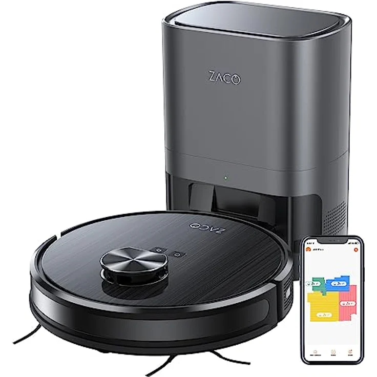 ZACO A10 Pro Saugroboter mit Wischfunktion, 2,5l Absaugstation bis 60 Tage, Lasernavigation, 3000Pa, 2in1 Saug und Wischroboter für Tierhaare, 150m², Raumerkennung, Teppicherkennung, leise, App, Alexa – Bild 1