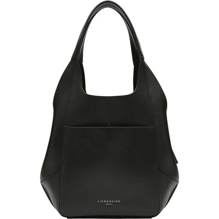 Liebeskind Berlin Shopper Tote M LILLY Soft Nappa, schwarzes Leder, 23x28x14 cm