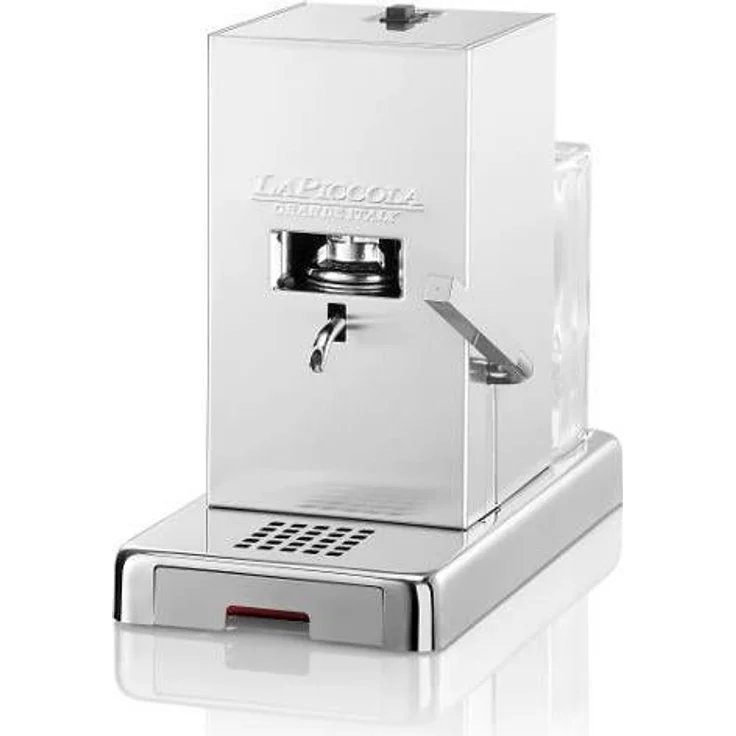 La Piccola Piccola Satinata, Edelstahl-Kapselmaschine für ESE-Pads, Silber, Made in Italy