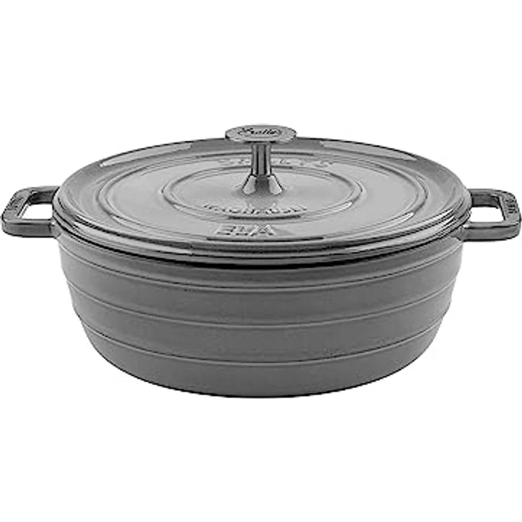 Sallys 'Ela' Deluxe Gusseisentopf - Robustes Kochjuwel für Perfektes Garen (Smokey Grey) – Bild 1