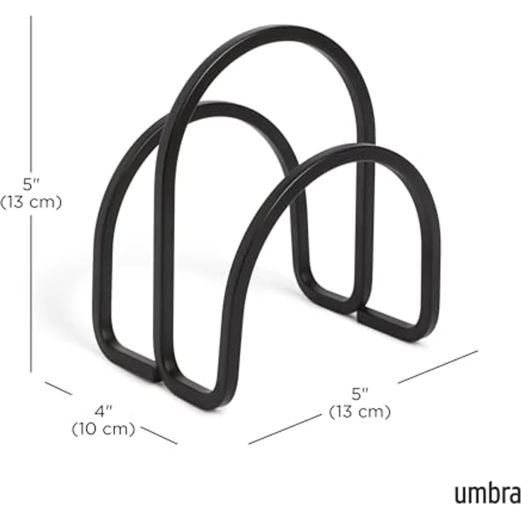 Umbra Squire Serviettenhalter, Serviettenspender, Serviettenständer, Metall, Schwarz, 15 cm, 1005748-040 – Bild 4