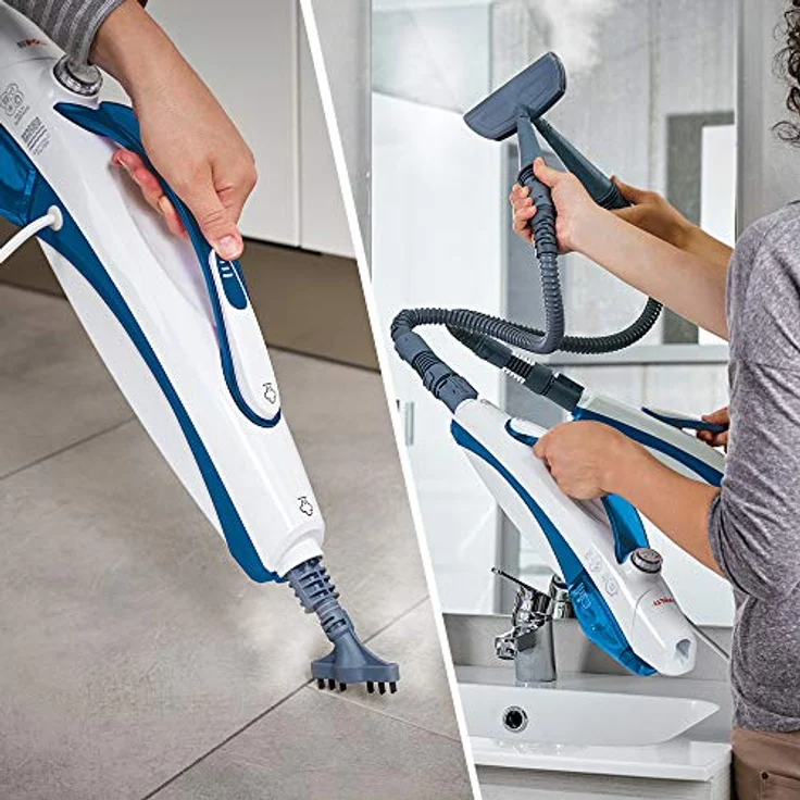 Polti Vaporetto SV460_Double PTEU0296, Dampfbesen, Blau|Weiss, 1500 W – Bild 5