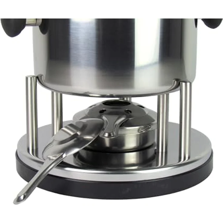 Haushalt International Fondue-Set 10-teilig bzw. 22-teilig aus Edelstahl für 6 Personen, stufenlose Hitzeeinstellung, farbige Gabeln – Bild 3