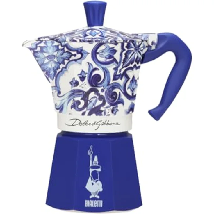 BIALETTI MOKA D&G BLU MEDIT, Espressokocher aus Aluminium für 6 Tassen, blau