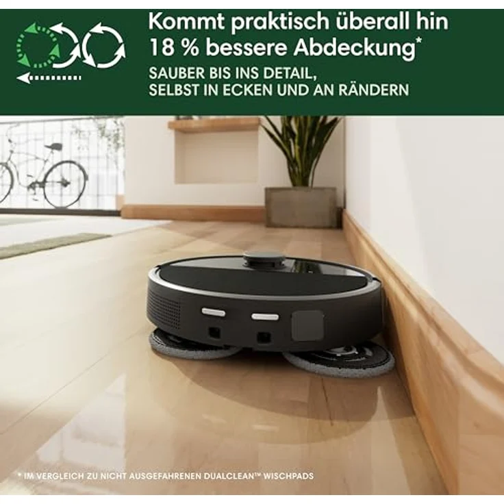 iRobot Roomba Plus 505 Combo Robot + AutoWash Dock Saugroboter mit Wischfunktion - Clearview Pro LiDAR - 7000Pa - DualClean Wischpads mit SmartScrub - Schwarz – Bild 3