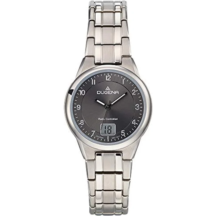 Dugena Damen-Armbanduhr 4460836 Gent Funk, Titan, schwarzes Zifferblatt, Saphirglas, 5 bar – Bild 1