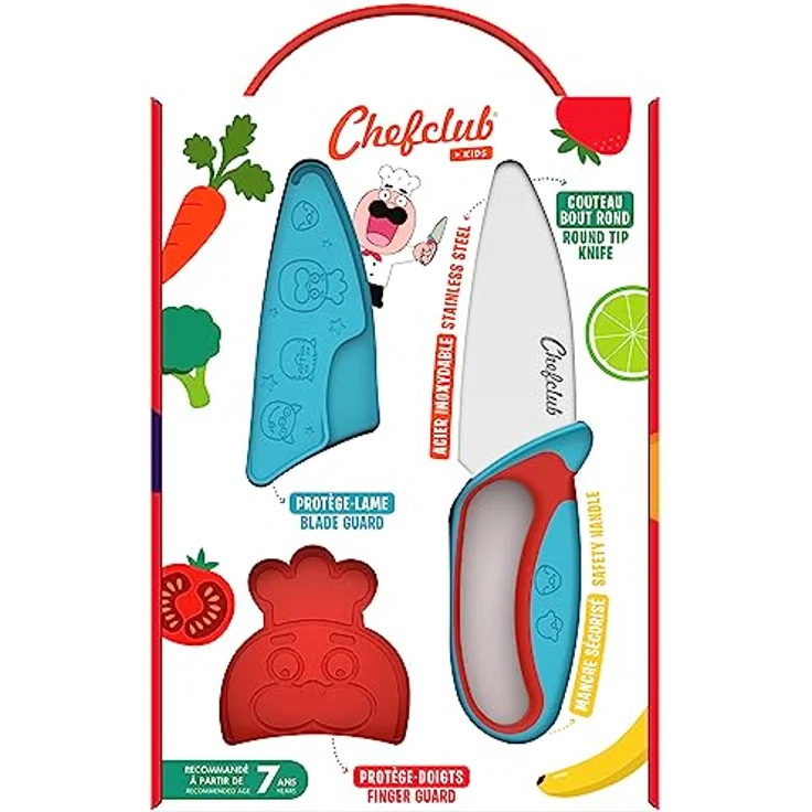 Chefclub Network Messer für Kinder: Mit Fingerschutz, Klingenschutz und ergonomischen Griff., Teal/Turquoise Green – Bild 2