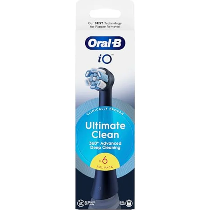 Oral-B Ultimate Clean Original, Ersatzbürsten Set mit 6 Tiefenbürsten zur Zahnbelag Entfernung, schwarz, für Oral-B iO elektrische Zahnbürsten – Bild 1