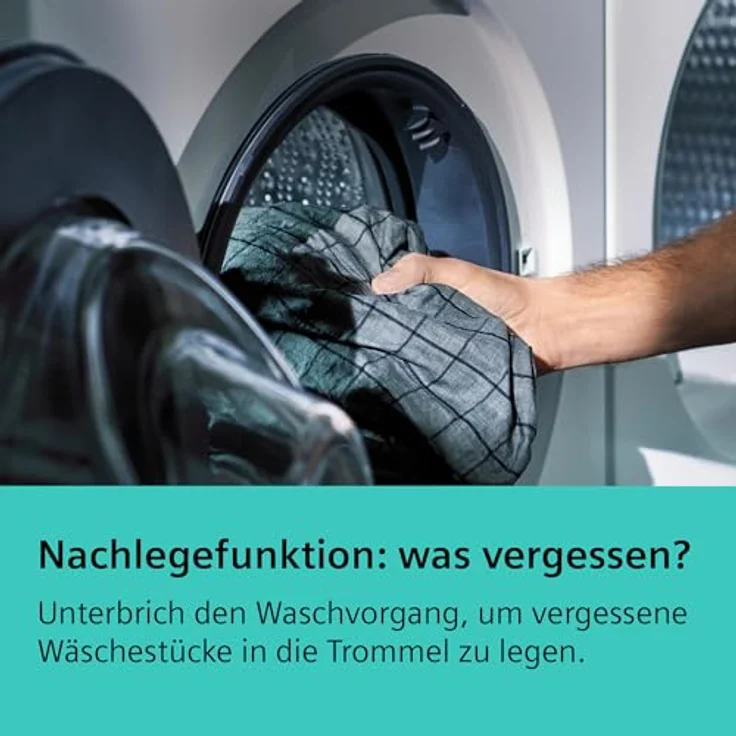 Siemens WM14N226, Freistehende Waschmaschine mit 8 kg Kapazität, Geräuschklasse A, weiß – Bild 4