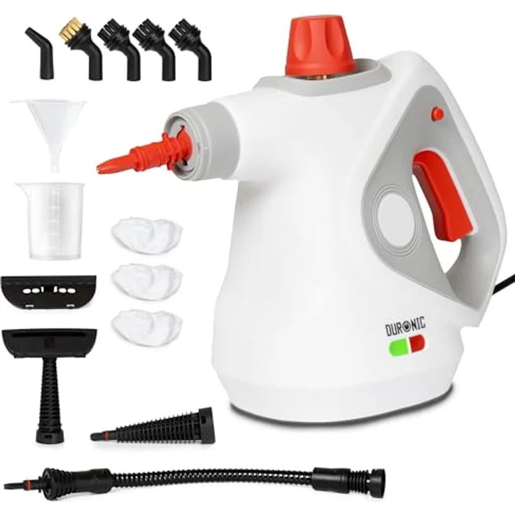 Duronic SC32 WE Dampfreiniger Handgerät, 14 Zubehörteile, 1050 W, Dampfdruck 3 bar, chemiefreie Reinigung – Bild 1