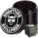 CHILLPAKA® Premium Keramik Grinder Crusher | ø55mm klein Schwarz | messerscharfe Kräutermühle mit haftfreier Keramikbeschichtung | inkl. Pollenschaber + Pinsel