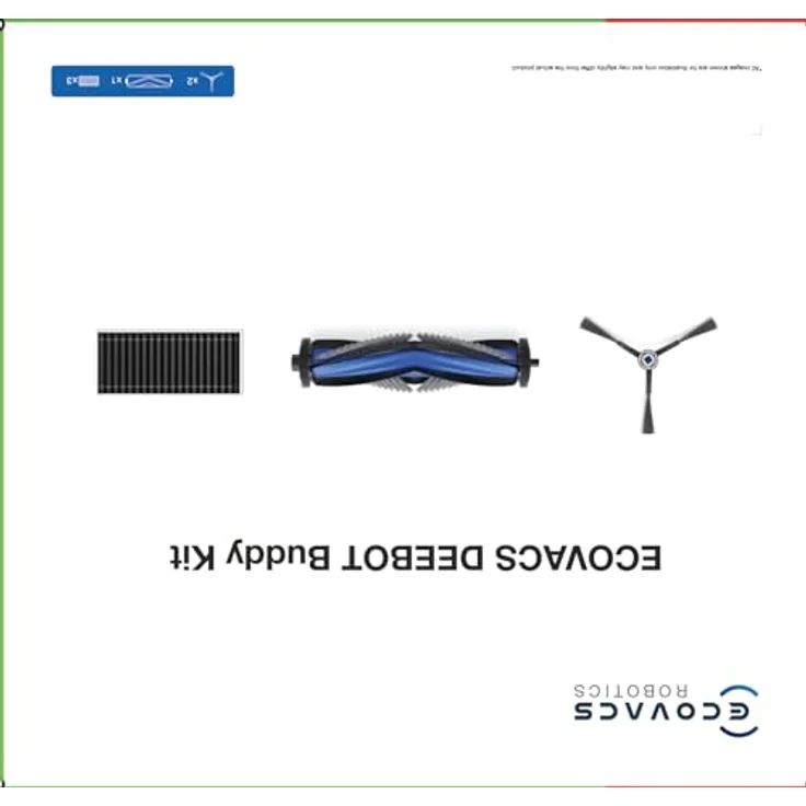 ECOVACS DEEBOT X8 Standard-Servicekit, Ersatzset mit Gummihauptbürste, weißen Seitenbürsten und antibakteriellen Feinstaubfiltern, DKT060175 – Bild 2