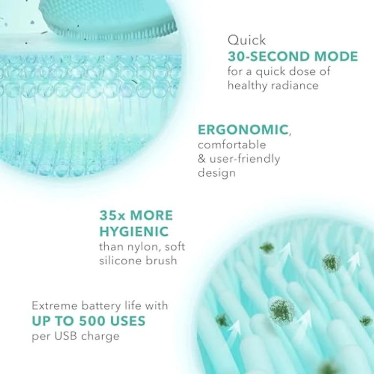 FOREO LUNA™ 4 mini Arctic Blue, Gesichtsreinigungsbürste mit T-Sonic™ Pulsationen, 30-sekündigem Glow-Boost-Modus und hygienischem Silikon – Bild 3