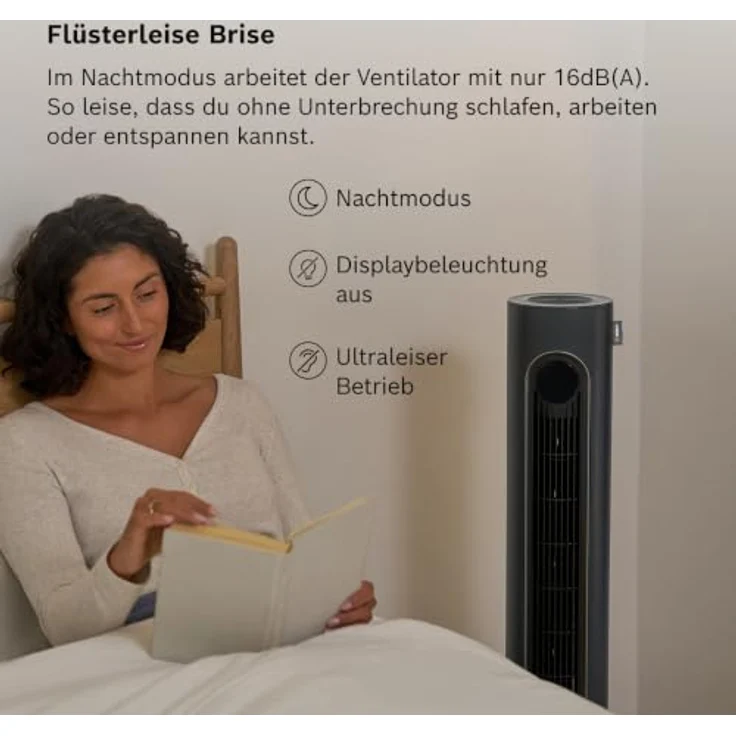 Bosch Home Comfort Tower Fan 6000 EU, Turmventilator mit 12 Geschwindigkeitsstufen und leisen DC-Motor – Bild 3