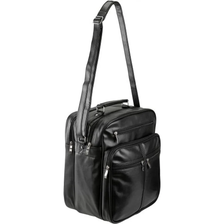 d & n Flugumhänger II, 34 cm Reise- & Sporttasche aus 100% Kunstleder, schwarz – Bild 2