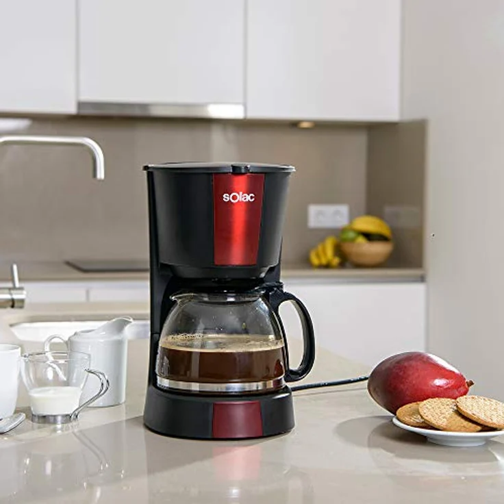 Solac CF4029 Stillo Red Kaffeemaschine mit 1,2 l Fassungsvermögen, 12 Kaffeetassen, 900 W, Schwarz und Rot – Bild 6