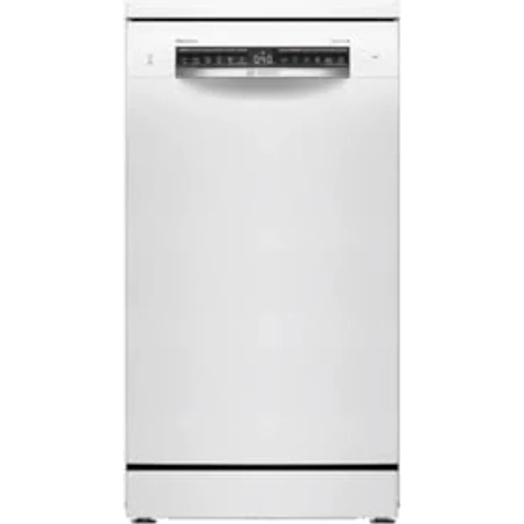 Bosch SPS4HMW49E, Freistehender Geschirrspüler für Singles, 45 cm breit, 10 Maßgedecke, leise (44 dB), Weiß und Schwarz, mit Kindersicherung und AquaStop