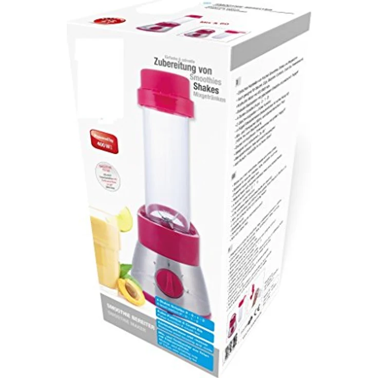 weg-ist-weg.com Profi Mix&Go Steel Standmixer/Smoothie Maker (400 Watt), pink - mit 21.000 U/min max., Self Clean Funktion, inkl. 2x Trinkflaschen 600ml, edelstahl – Bild 3