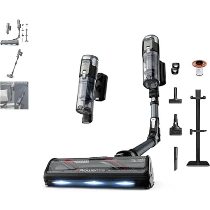 Rowenta X-Force Flex 16.60 RH9C71E0, 2-in-1 Stabstaubsauger mit beutelloser Zyklontechnologie, Akku-Laufzeit bis zu 120 Minuten, Schwarz Blau – Bild 2