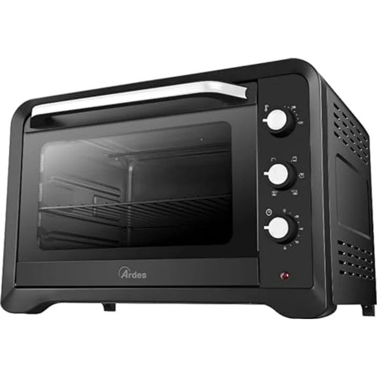 Ardes Elektrischer Umluft-Kleinbackofen 45 Liter Fassungsvermögen mit Innenbeleuchtung 6 Garfunktionen Timer Doppelverglasung MAGNUS AR6245PB, Schwarz – Bild 1